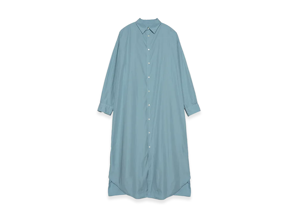 Graphpaper minus Botanical Dyed Broad Oversized Regular Collar Dress "Sax"