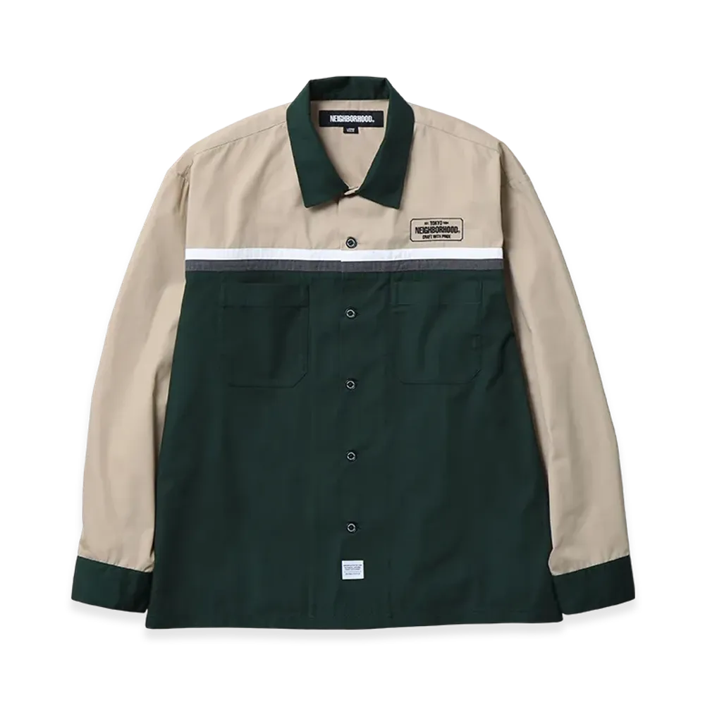 NEIGHBORHOOD Classic Work Bicolor Shirt LS "Green"