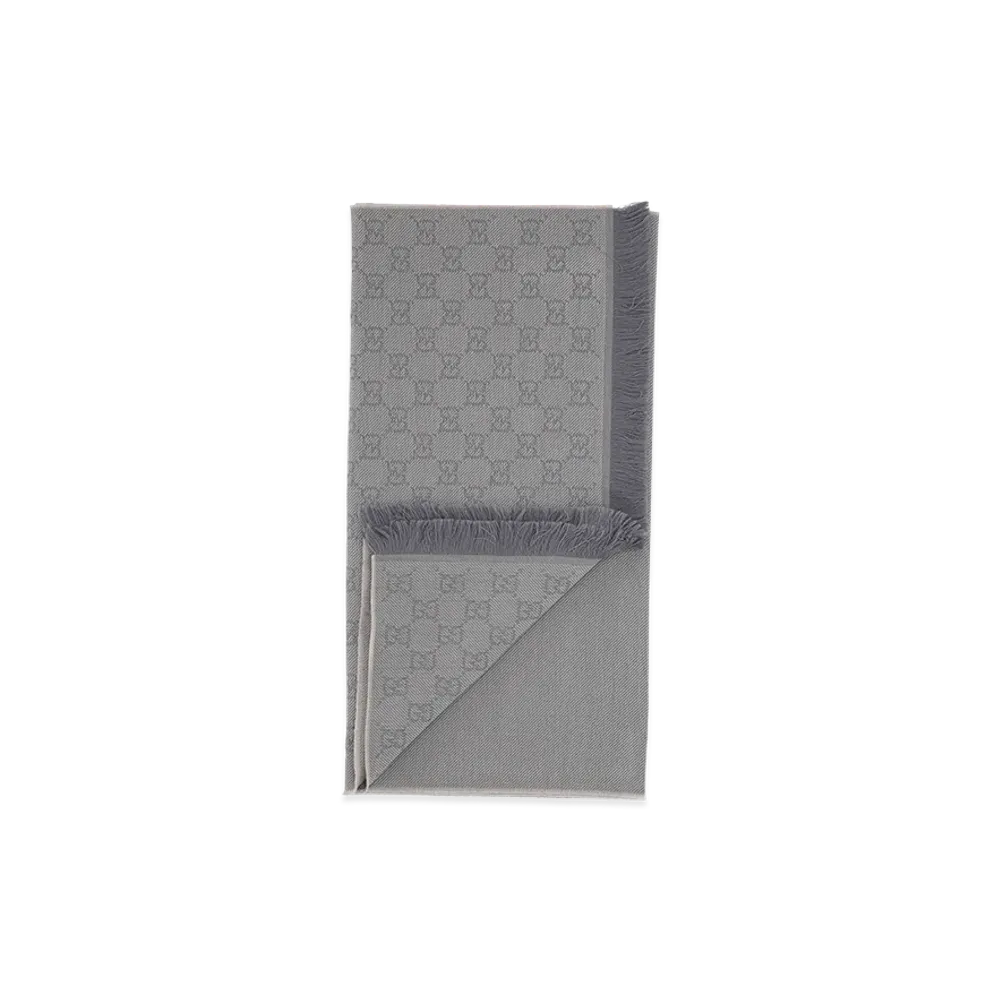 GUCCI Women's GG Wool Scarf "Grey"
