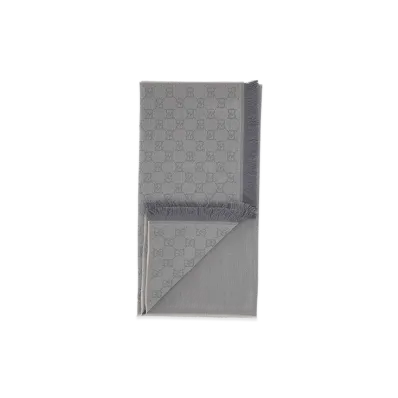 GUCCI Women's GG Wool Scarf "Grey"
