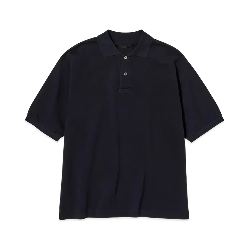 AURALEE Pima Cotton Heavy Pique Polo "Dark Navy"