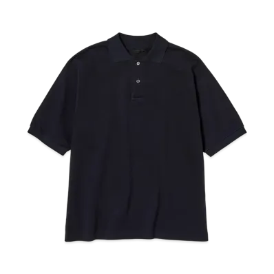 AURALEE Pima Cotton Heavy Pique Polo "Dark Navy"