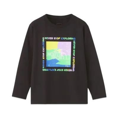 The North Face Kids Long Sleeve Getmoted Graphic Tee "Black"