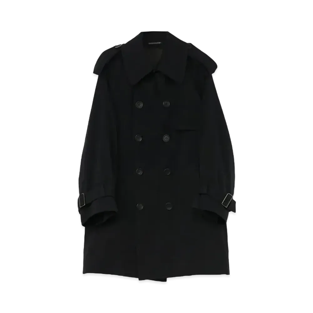 Yohji Yamamoto VINTAGE CHINO TRENCH C "Black"