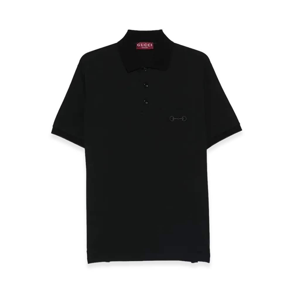GUCCI 'Morsetto' Embroidery Polo Shirt "Black"