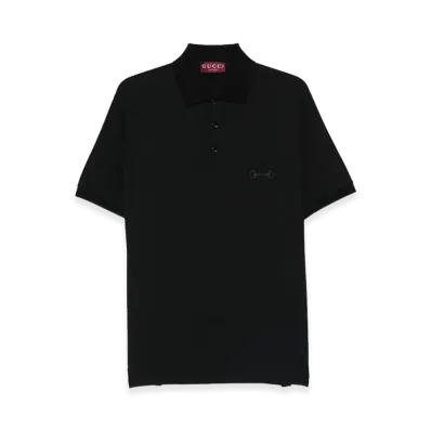 GUCCI 'Morsetto' Embroidery Polo Shirt "Black"