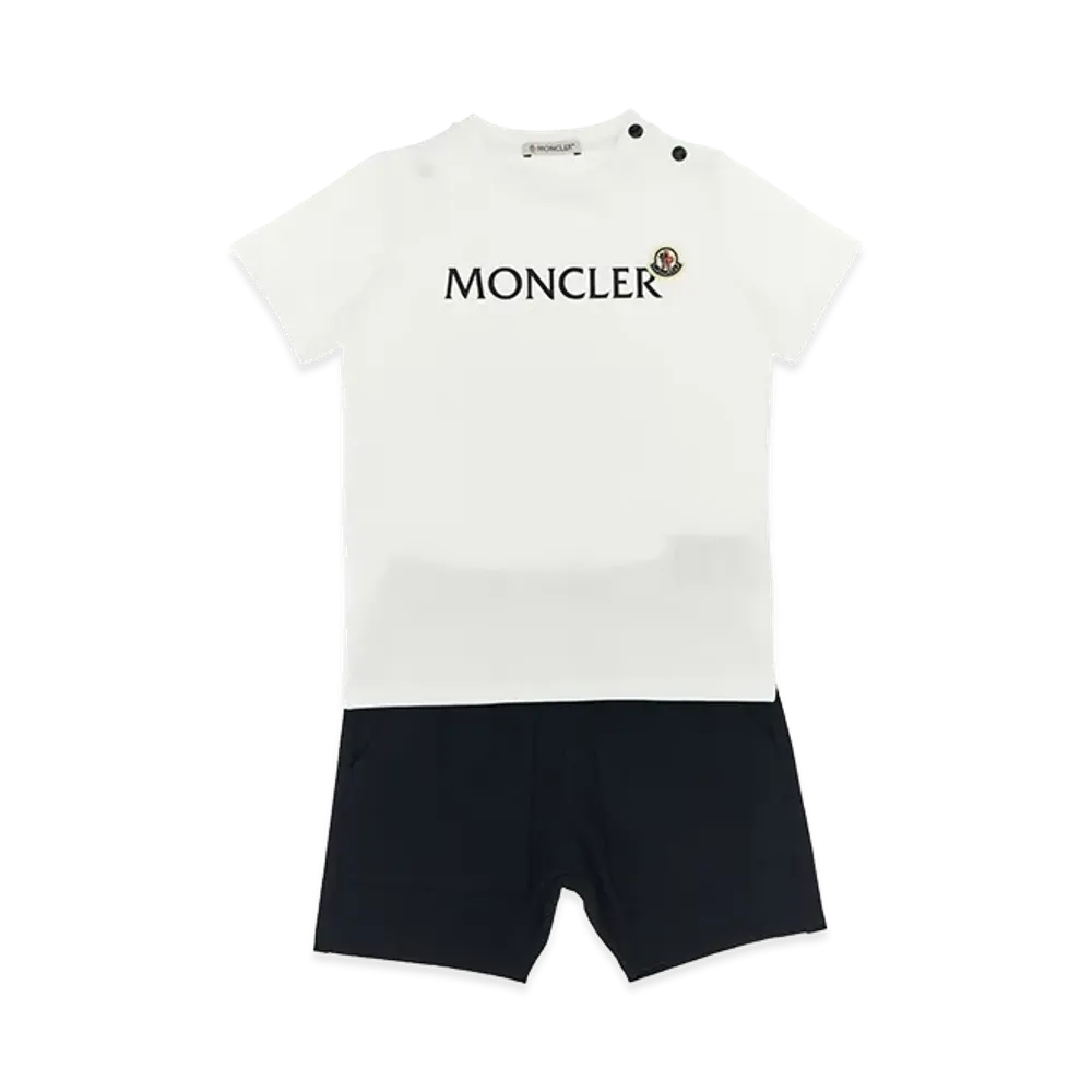 MONCLER Kids T-Shirt And Shorts Set "White/Dark Blue"