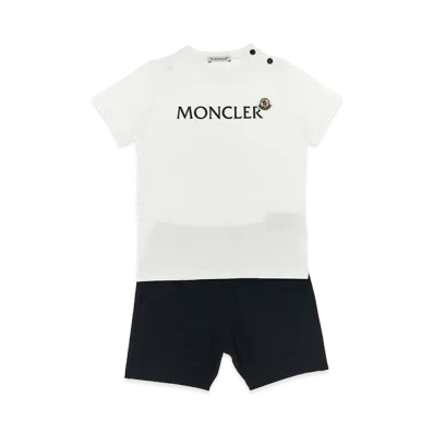MONCLER Kids T-Shirt And Shorts Set "White/Dark Blue"