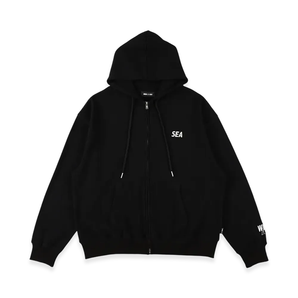 WIND AND SEA Waffle Zip Up Sweatshirt "Black"