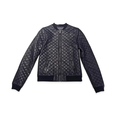 Chrome Hearts Dagger Zip Quilting Leather Jacket "Black"