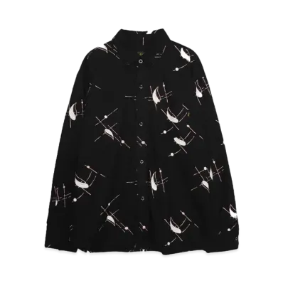 RATS PRINT FLANNEL B.D SHIRT "BLACK"