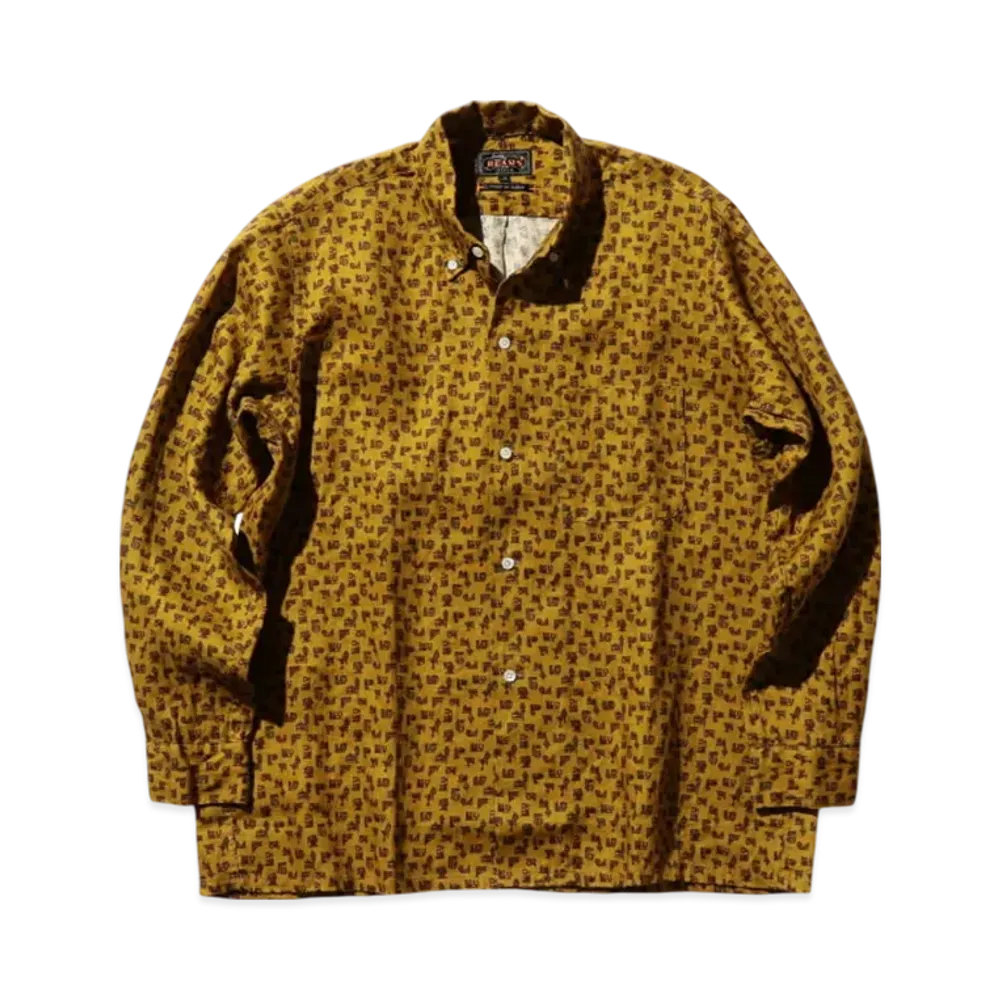 BEAMS Open B.D. Linen Print "Musterd"
