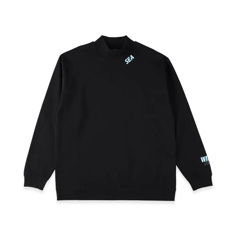 WIND AND SEA CT Mockneck (Cordura(R)) L/S Tee "Black/Blue"
