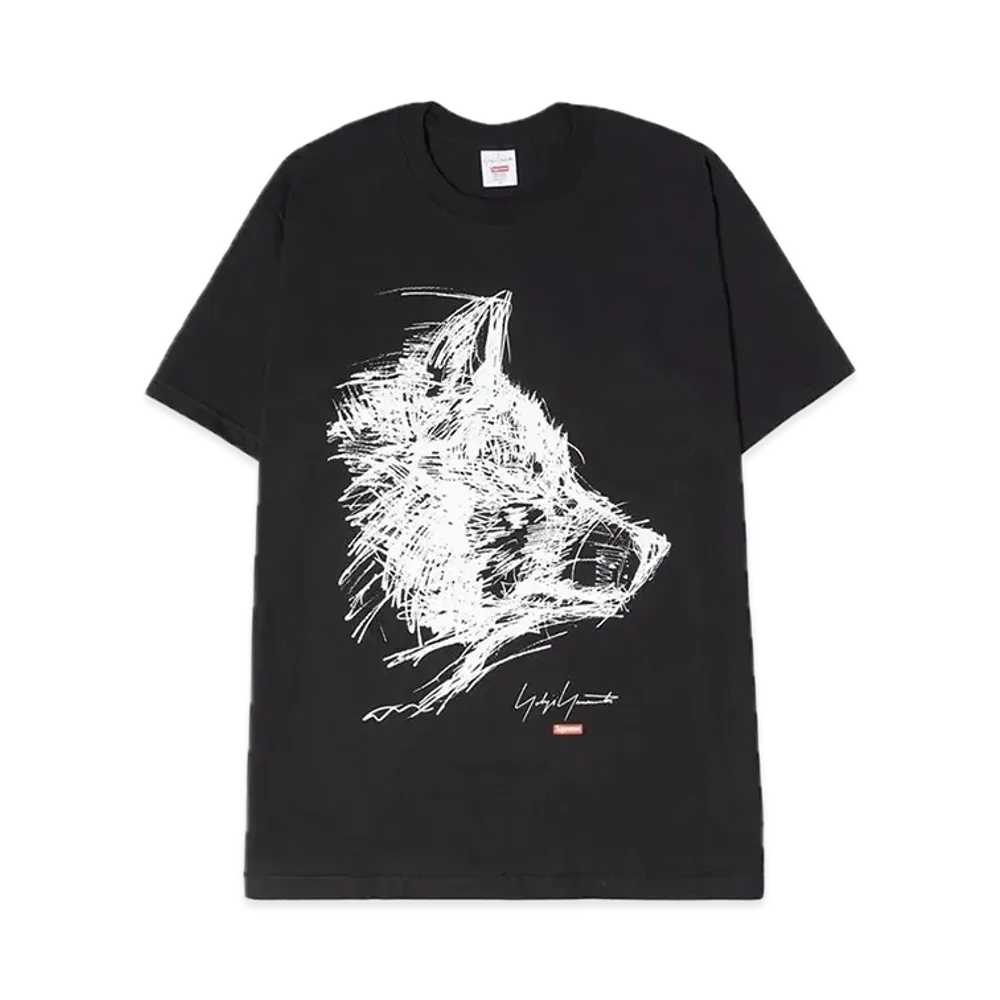 Supreme x Yohji Yamamoto Scribble Wolf Tee "Black"
