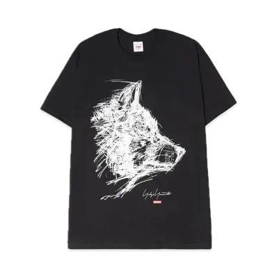 Supreme x Yohji Yamamoto Scribble Wolf Tee "Black"