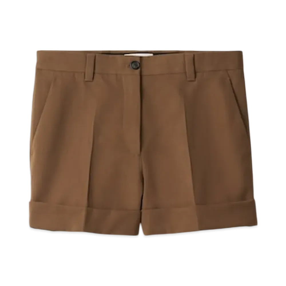 MIU MIU Women's Gabardine Bermudas "Cork Beige"