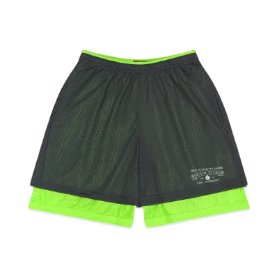 DENIM TEARS ADG Double Layer Mesh Shorts "Grey/Lime"