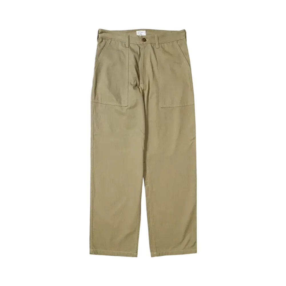 ANDFAMILYS HERRINGBONE BAKER PANTS "KH"