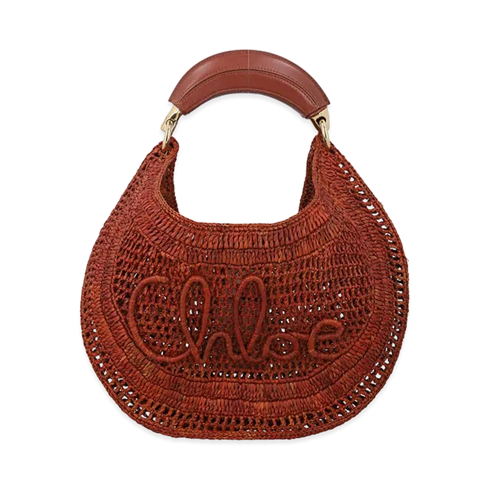 Chloe Women's Caramel Raffia Banana Handbag "Brown"