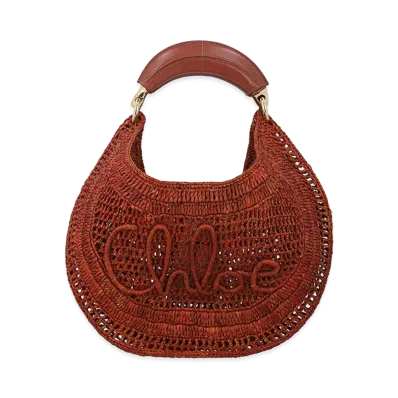 Chloe Women's Caramel Raffia Banana Handbag "Brown"