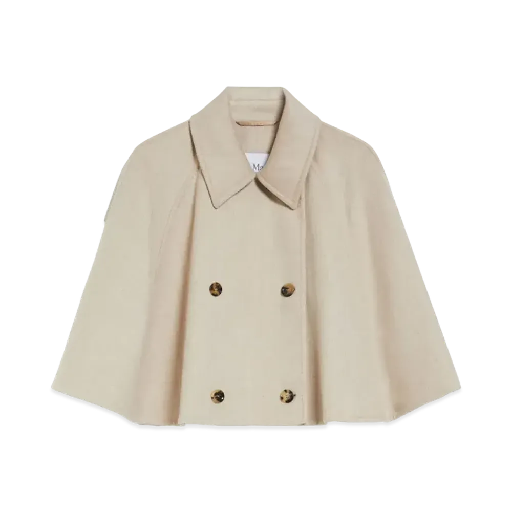 Max Mara Volume Wool Cashmere Double Face Cape "Beige"