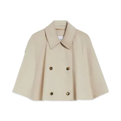 Max Mara Volume Wool Cashmere Double Face Cape "Beige"