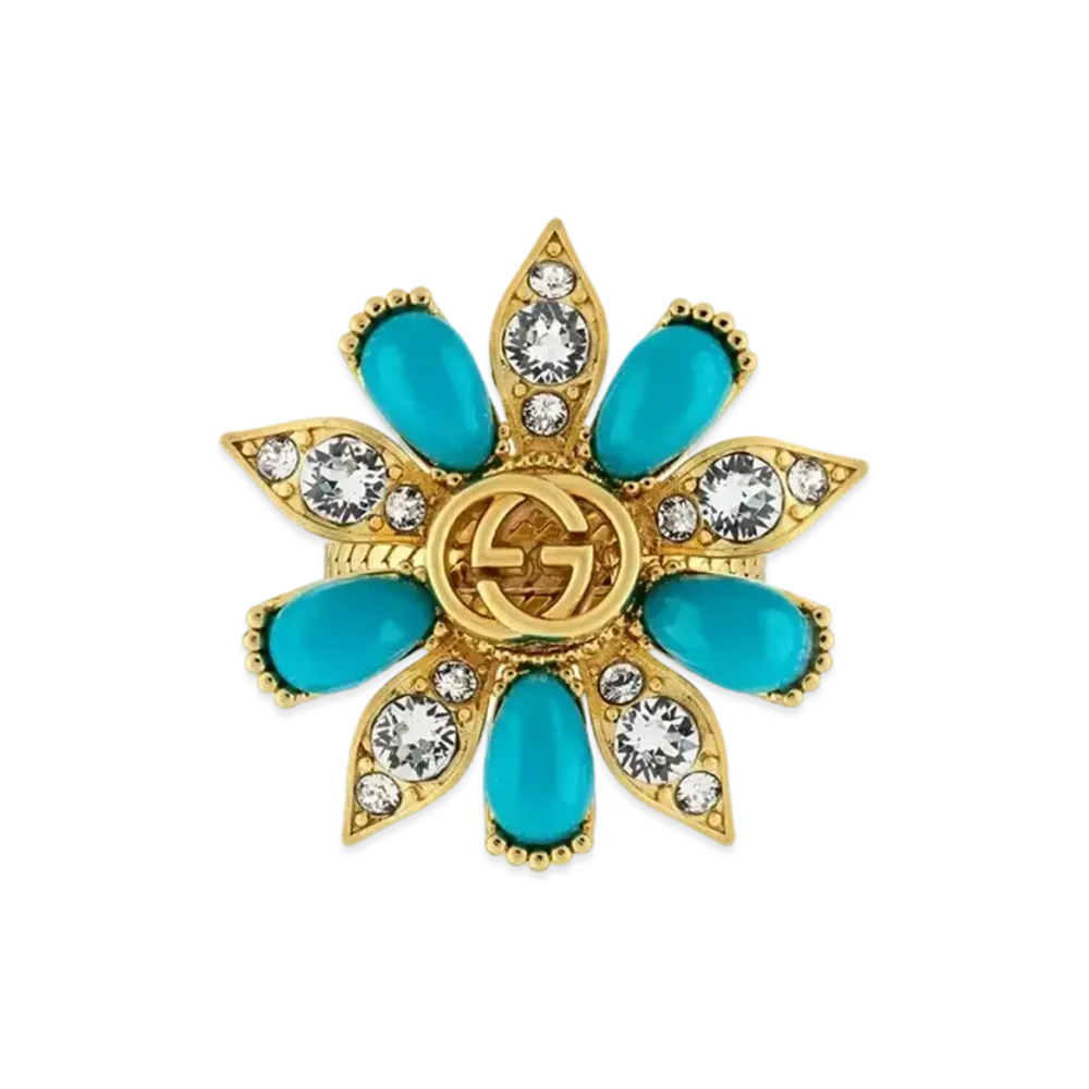 GUCCI Interlocking G Flower Ring "Gold"