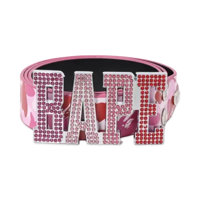 A BATHING APE ABC Camo Bape Leather Belt "Pink"