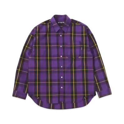 mastermind WORLD Block Plaid LS Shirt "Purple Base (Purple Plaid)"