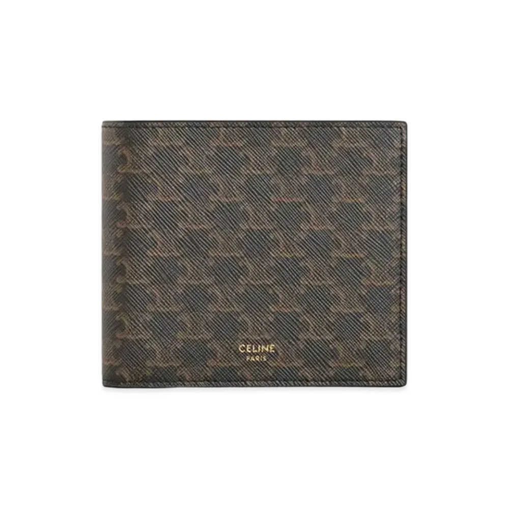 CELINE Bi-fold Wallet With Coin Compartment In Triomphe Canvas "Black"