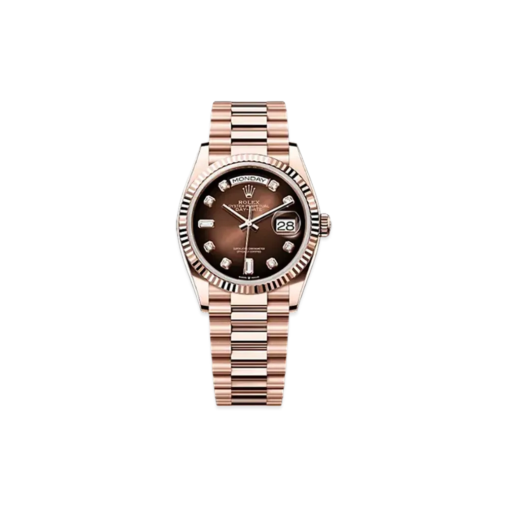 ROLEX Day-Date 36mm Everose Gold 128235 "Brown Ombre"