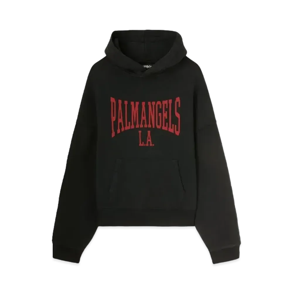 PALM ANGELS College Hoodie "Black/Dark Red"