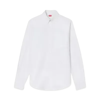 KENZO 'WEAVE' Jacquard Slim Shirt "White"