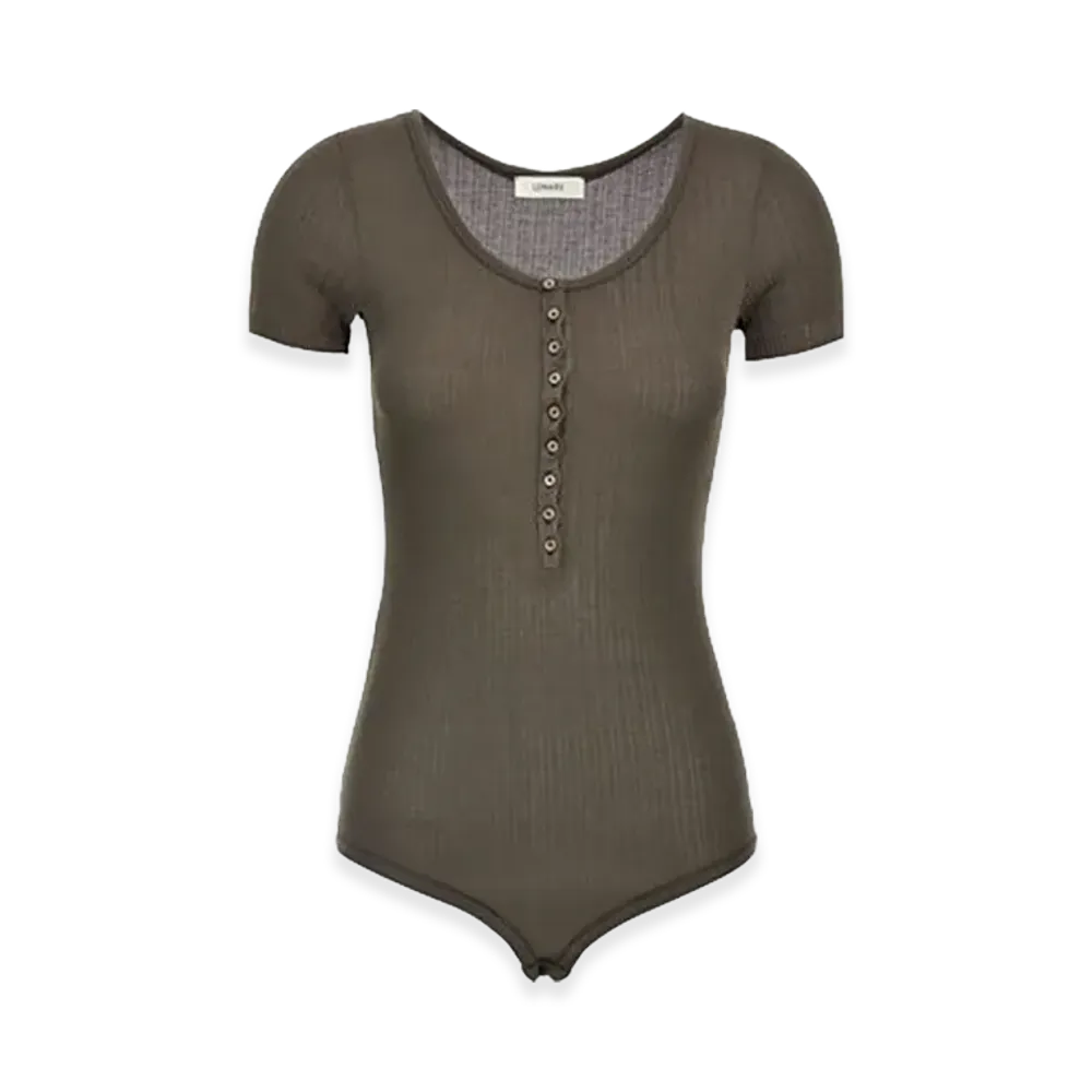 LEMAIRE Women's V-Necked Body Suit "Brown"
