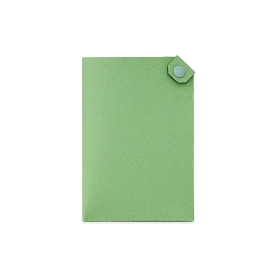 Hermes Tarmac Dot Passport Holder "Vert Criquet/Blue Brume"
