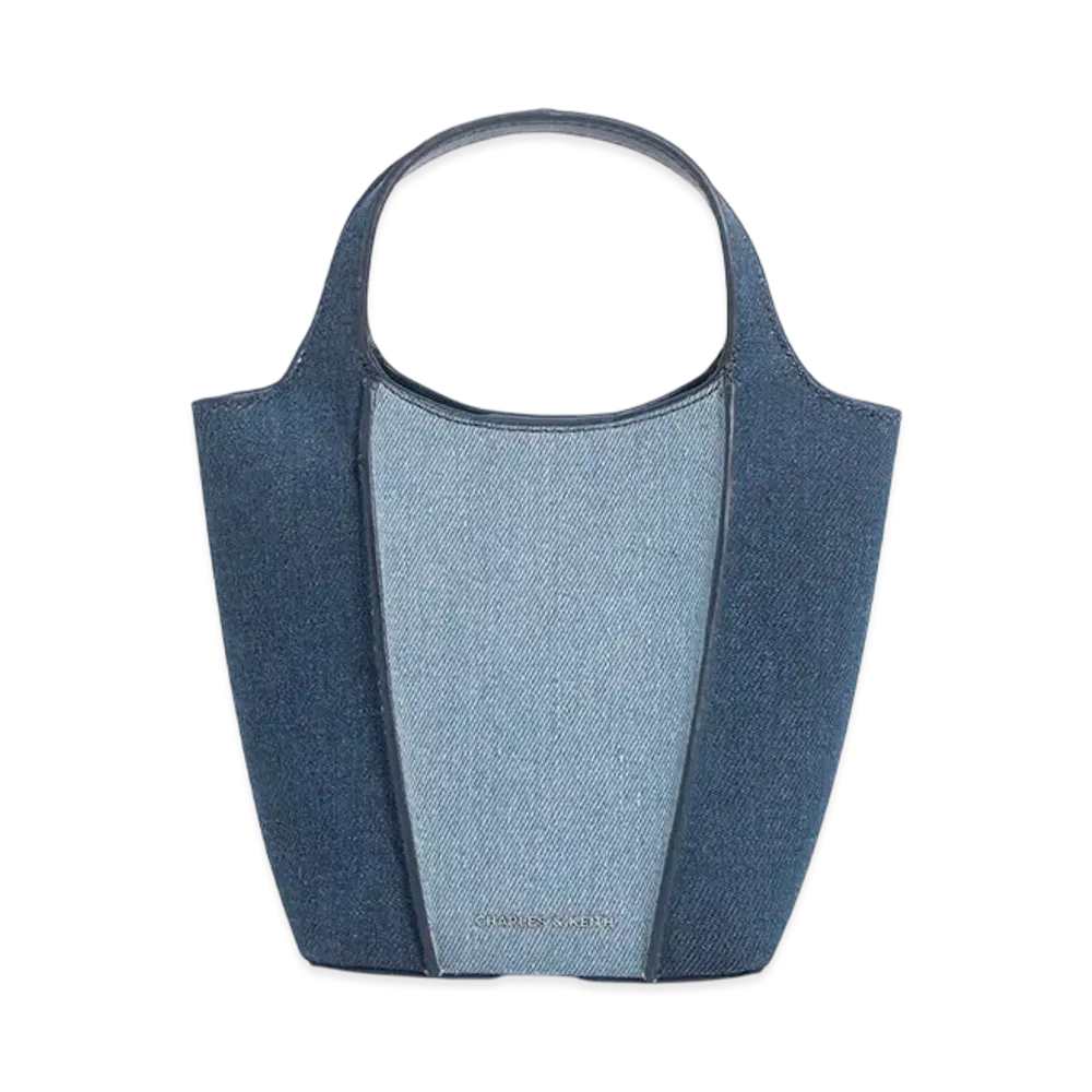 CHARLES & KEITH Arlis Linen Tote Bag "DenimBlue"