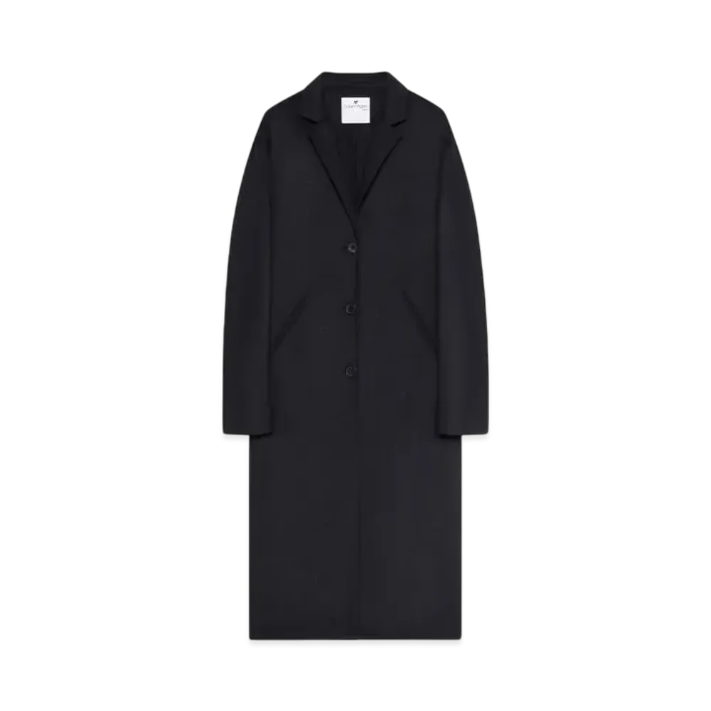 Courreges Long Double Face Cocoon Coat "Black"