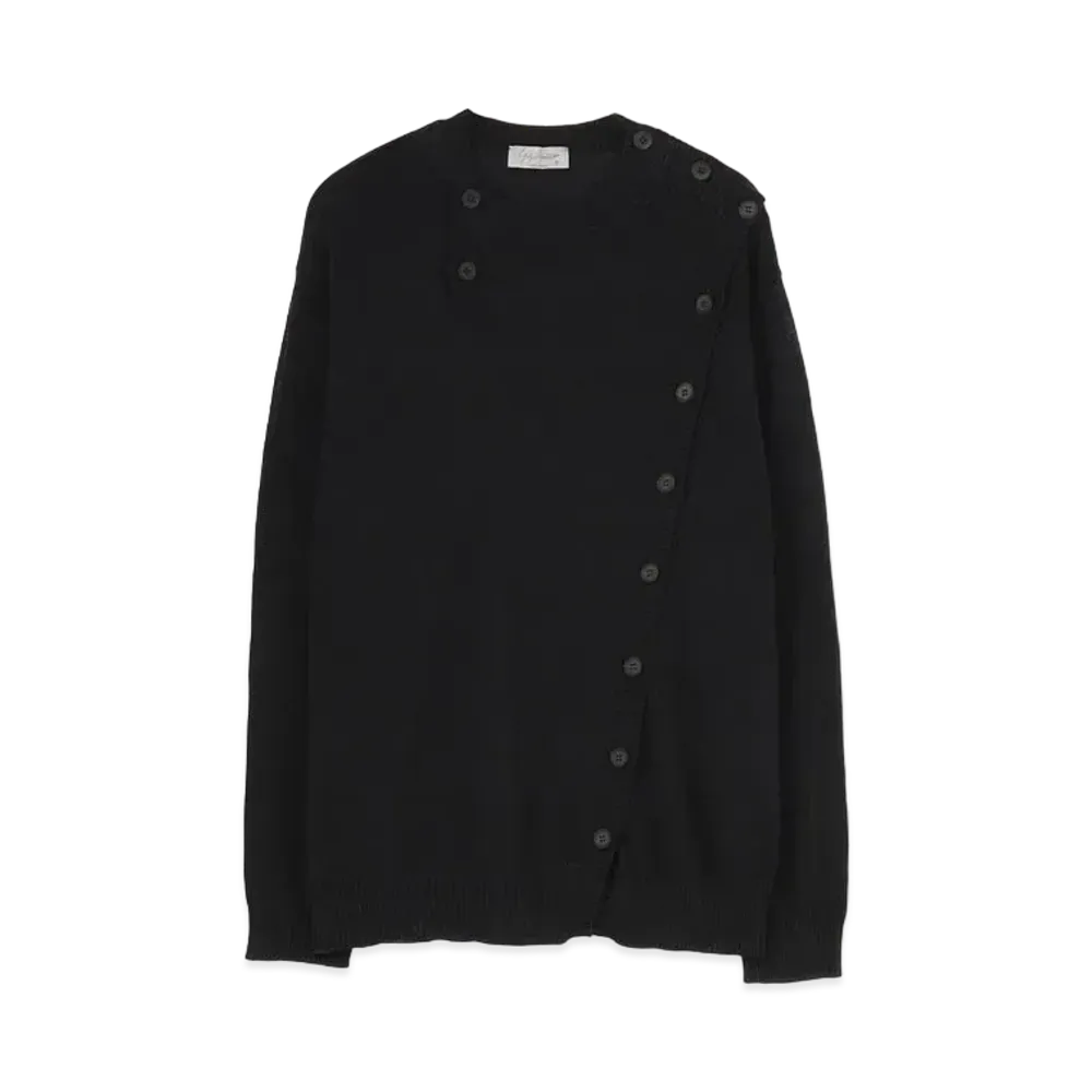 Yohji Yamamoto Pour Homme 12G2PLY PLAIN STITCH ROUND NECK LONG SLEEVES "Black"