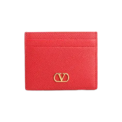 Valentino Women's Vlogo Signature Card Holder "Red"