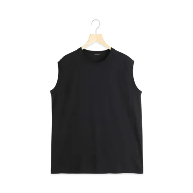 COMOLI Cotton Jersey Sleeveless "Black"