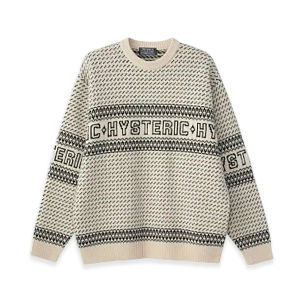 HYSTERIC GLAMOUR Hysteric Logo Jacquard Sweater "Beige"