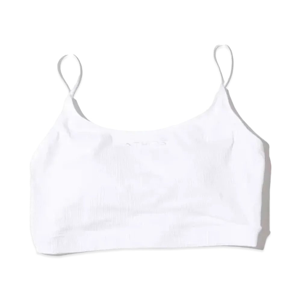 atmos pink x Guacamole Logo Embroidered Rib Cami Bra Top "White"