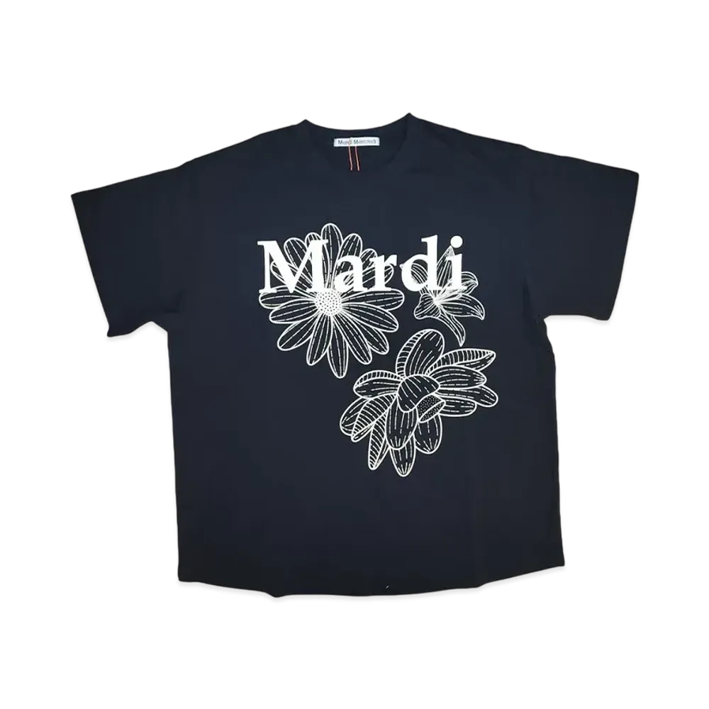 Mardi Mercredi Tshirt Triple Flower "Navy White"
