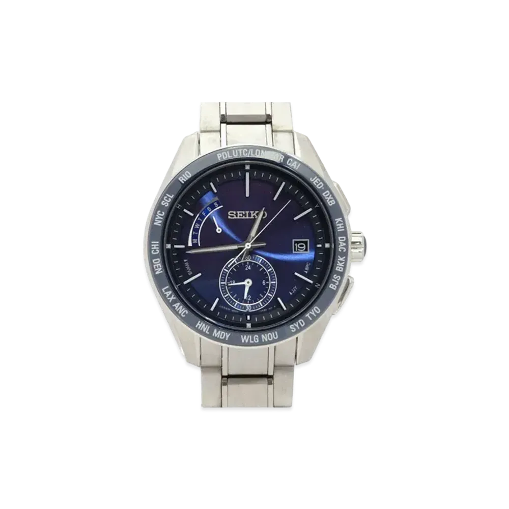 SEIKO Brightz Solar Radio Watch World Time "Blue" SAGA177
