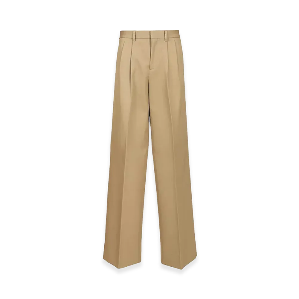 CELINE Women's Pleated Trousers "Beige"