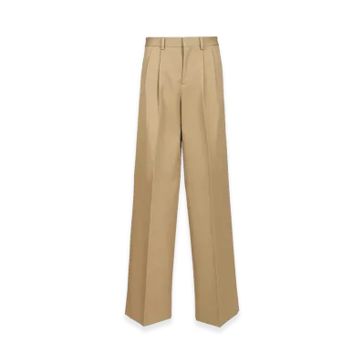 CELINE Women's Pleated Trousers "Beige"