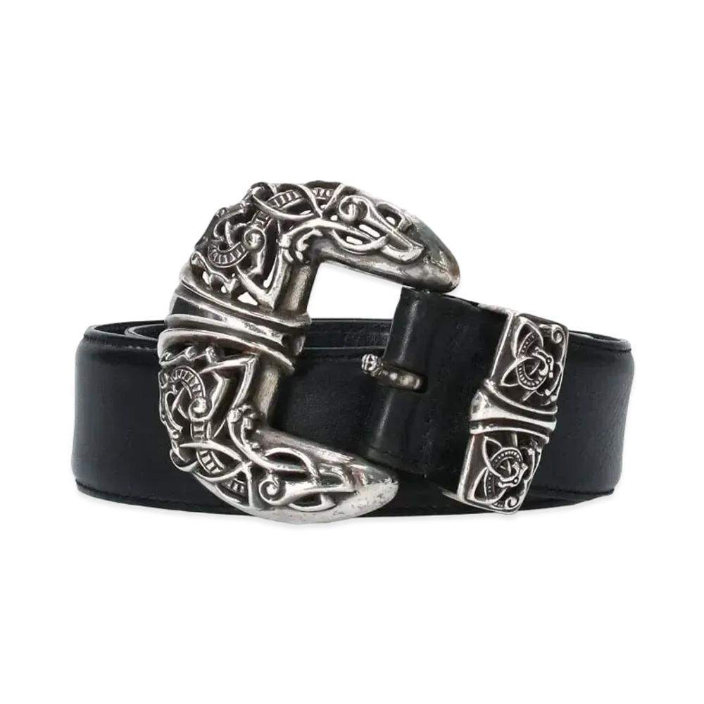 Chrome Hearts Celtic Talon 3PC Leather Belt "Black/Silver"