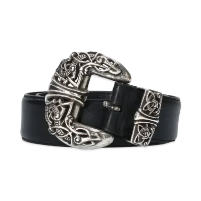 Chrome Hearts Celtic Talon 3PC Leather Belt "Black/Silver"