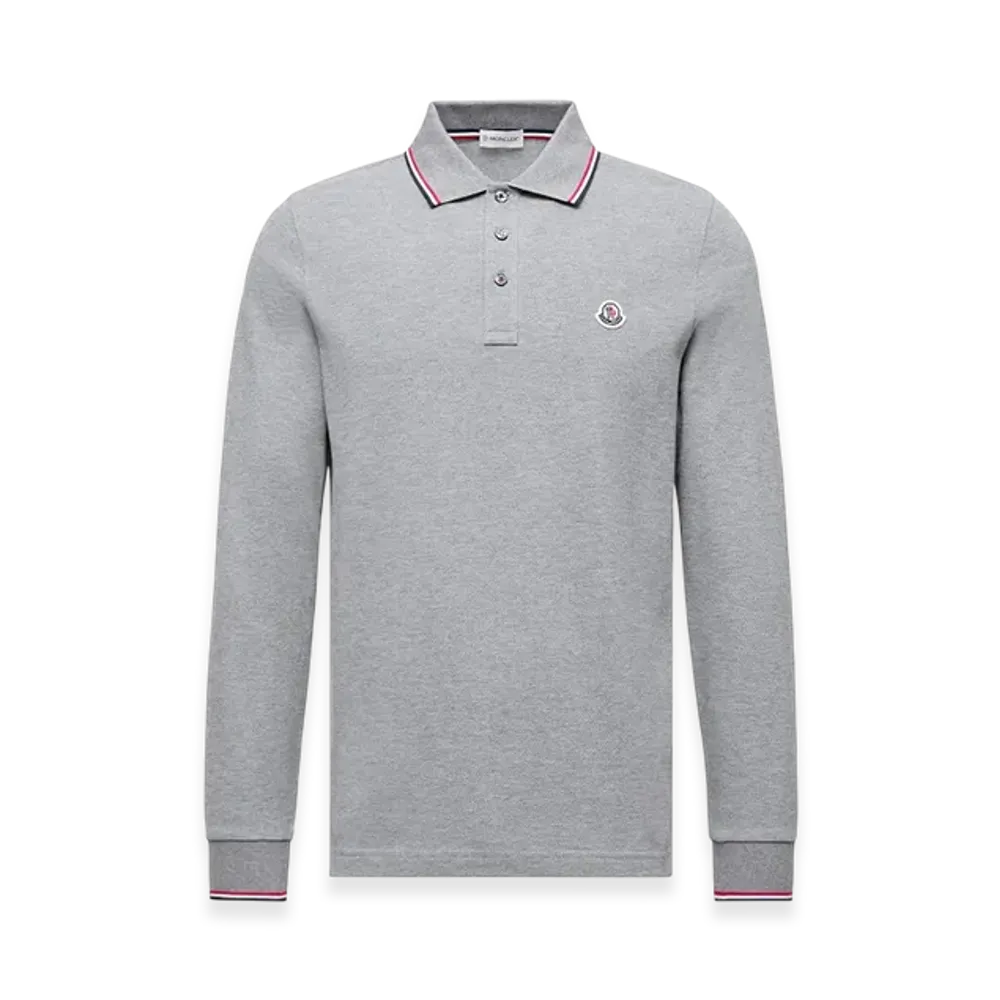 MONCLER Long Sleeve Polo Shirt "Grey"