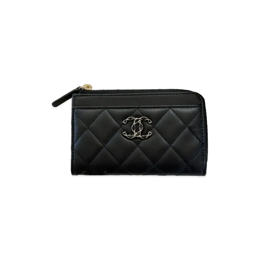 CHANEL Classic Card Holder Caviarskin "Black/Silver"